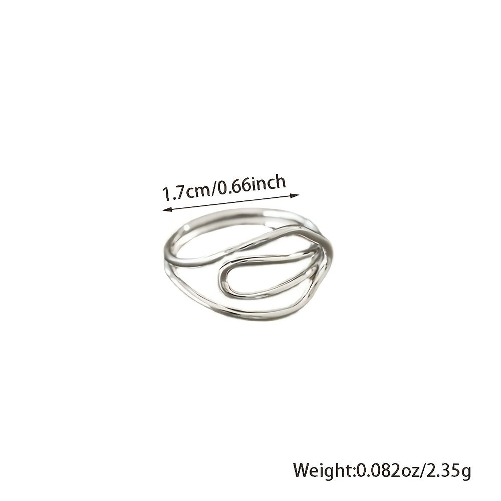 925 sterling kumushdan yasalgan, bo'sh chiziqli kesma dizayni bilan murakkab va oddiy sozlanadigan ochiq uzuk, har kuni yoki maxsus tadbirlar uchun mukammal, erkaklar va ayollar uchun mos.