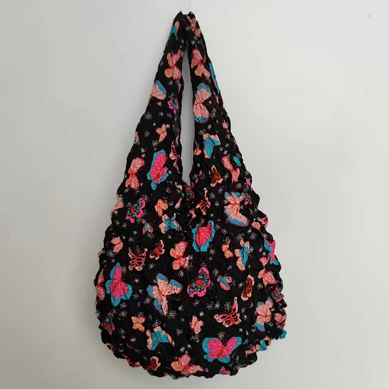 Gul naqshli qayta ishlatiladigan oziq-ovqat to'plami, cho'ziladigan sumka, xarid qilish uchun yelka sumkasi, qisqaradigan saqlash sumkasi, ayollar uchun mukammal sovg'a, xarid qilish va sayohat uchun ideal, ajoyib oshxona tashkilotchisi va aksessuar.