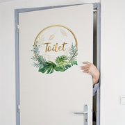 Toilet Lid Decal Leaf Design Self-Adhesive Ceramic Surface Greenery Motif