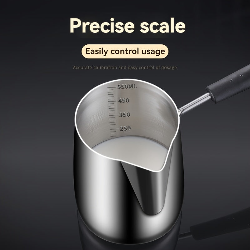 304 Stainless Steel Coffee Pot with Handle for Latte Art Hot Milk Oil Pouring and Frying