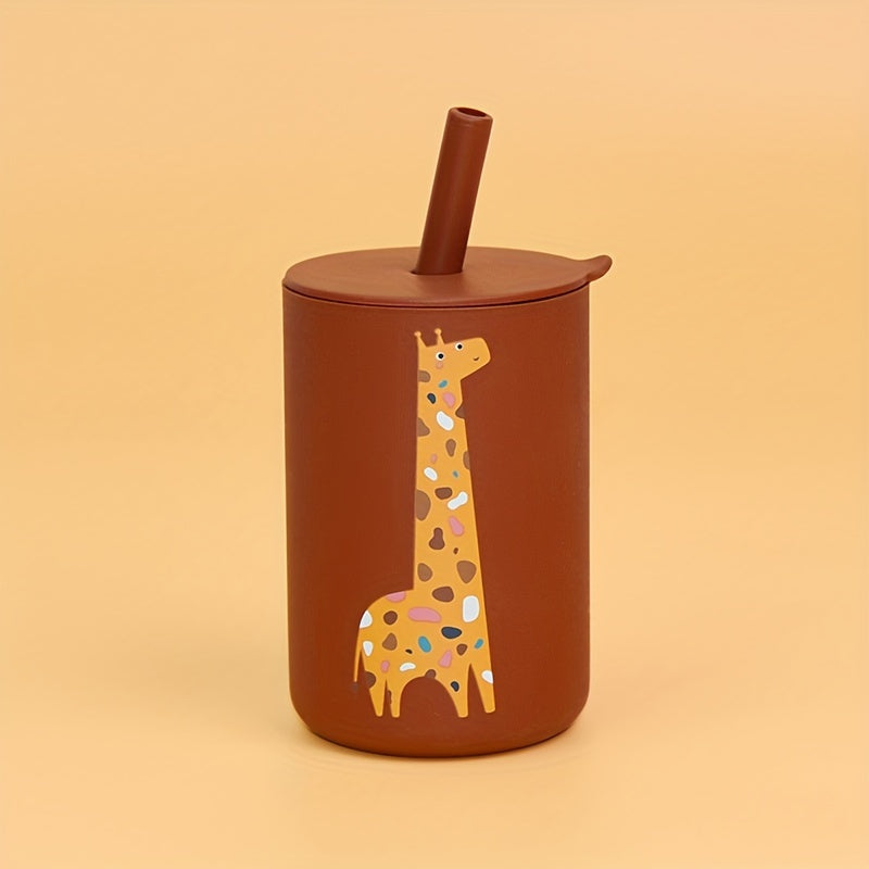 Vaso de silicona para niños de 6 oz con pajilla y tapa, libre de BPA, apto para lavavajillas, apto para microondas, en varios colores