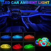 Tira de neón LED para interior de coche, luz ambiental flexible, decoración USB