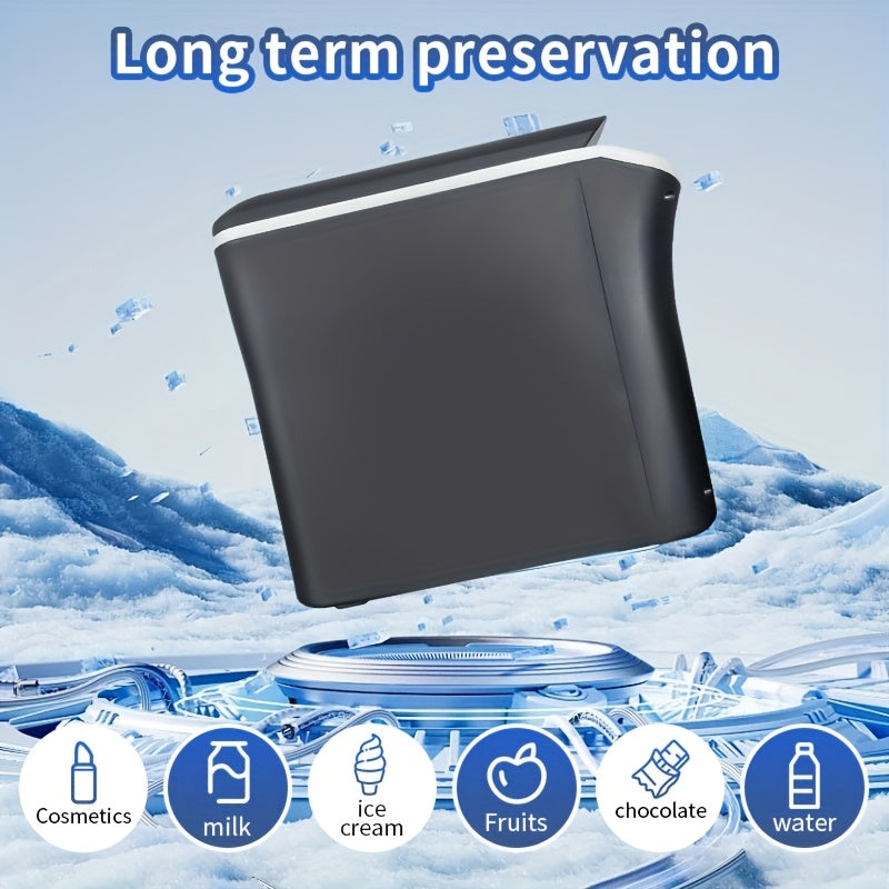 Sayohat va lager uchun portativ avtomobil muzlatgich sovutgich va issiqlik, qora