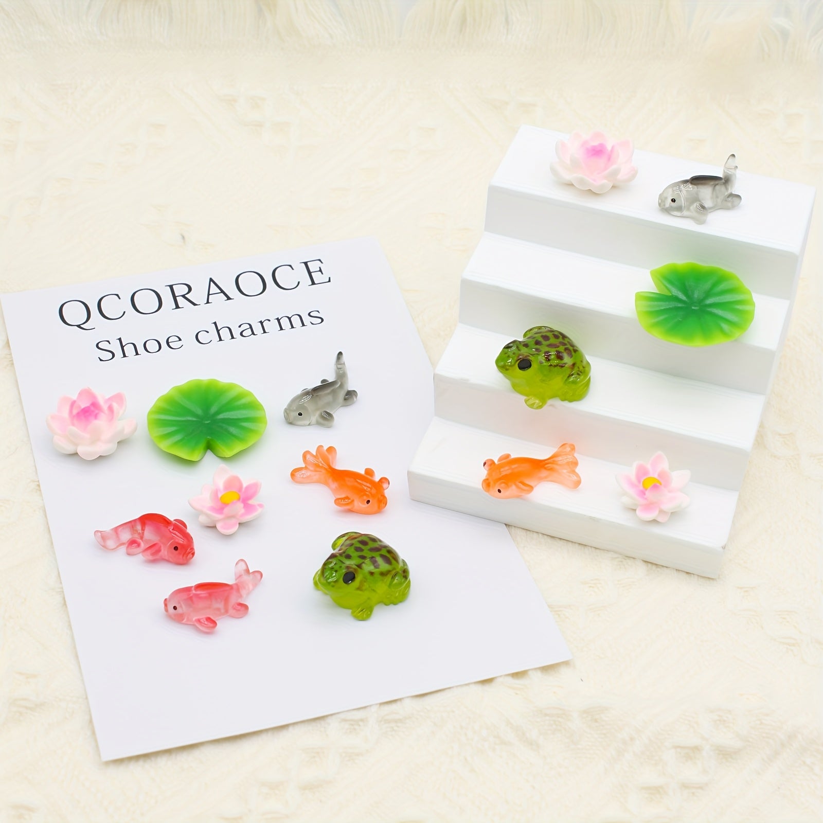 14Pcs Lotus va Qush Oyoq Kengashlari To'plami, Clogs va Sandal uchun