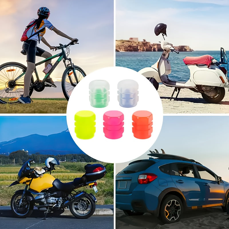 Car Tire Valve Caps Plastic Night Light 4/8/12 Pack for Cars Trucks SUVs Bikes