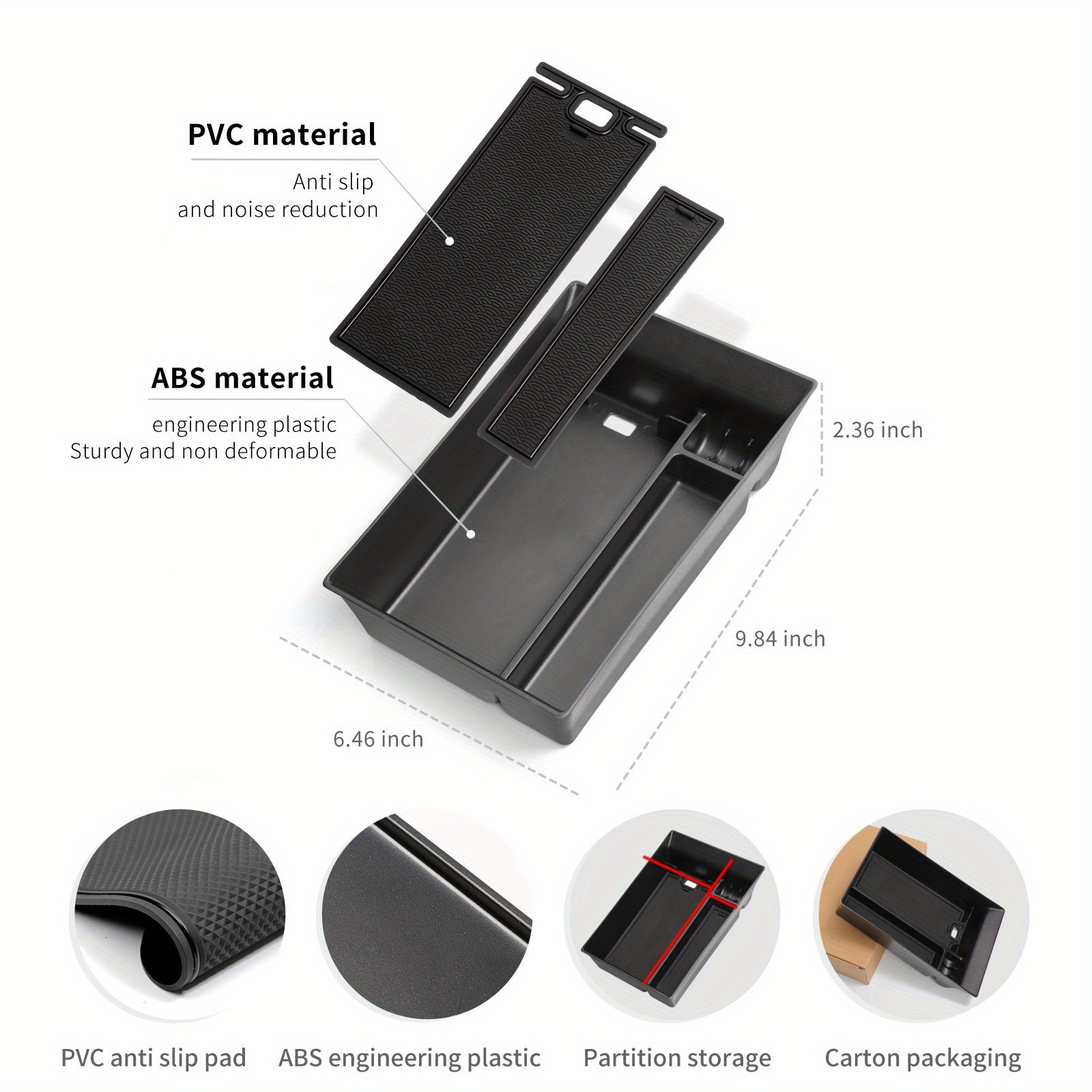 Car Interior Organizer Storage Box Center Console Tray for SUV SUV 2024 2025