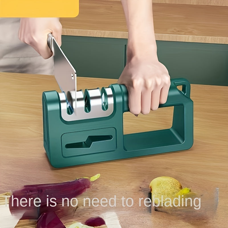 Diamond Knife Sharpener with Four Functions for Kitchen, Scissors, and Household Use