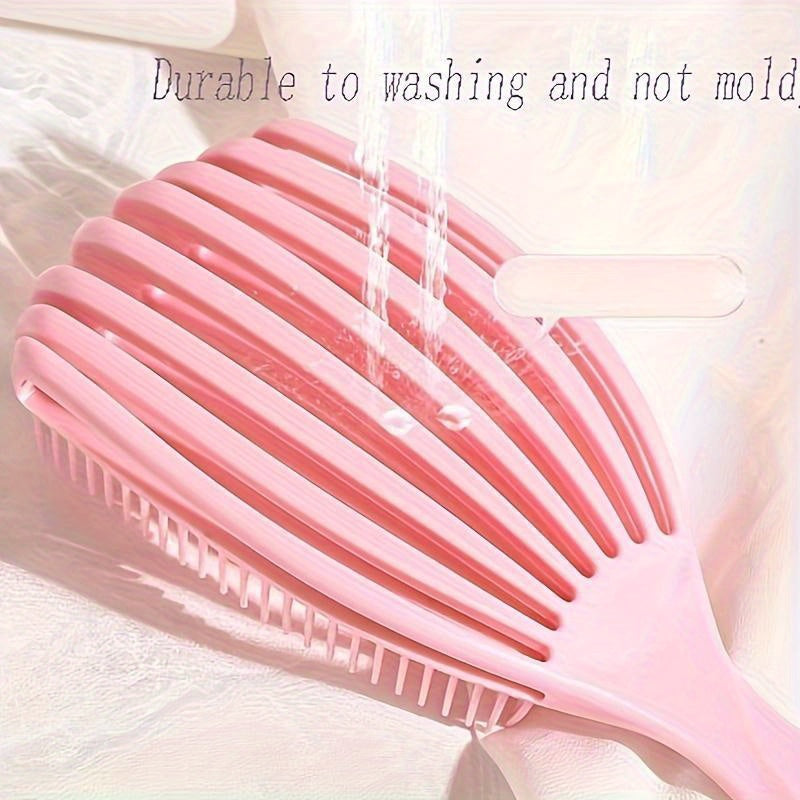 Peine de concha para uso húmedo y seco con estilo grande y rizado para cabello suave y sin nudos