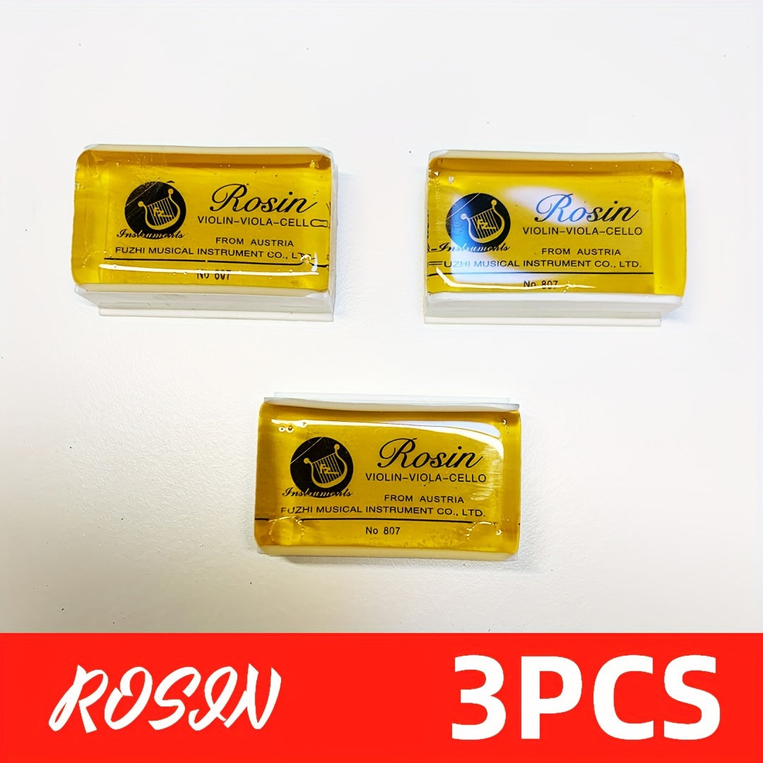 Set of 3 Rosin for Violin Viola Cello Erhu String Instruments Enhances Sound Quality