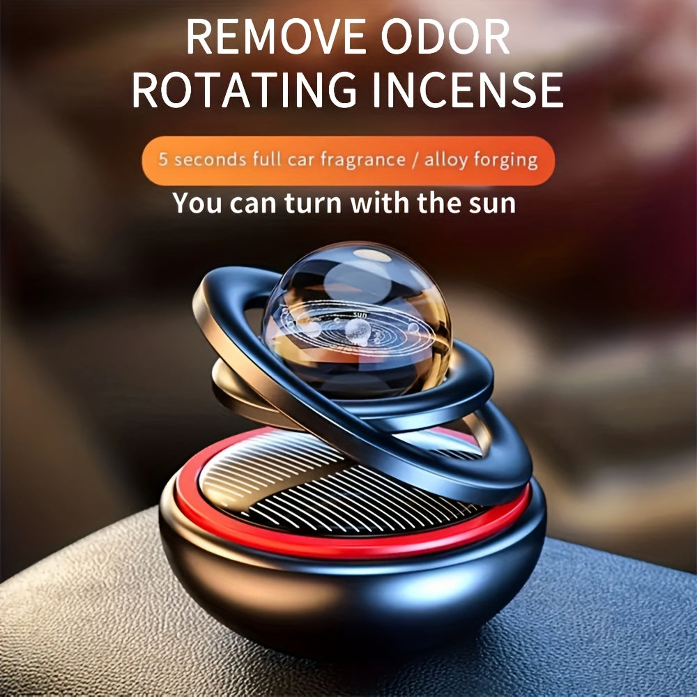 Ambientador de coche con energía solar, difusor de aromaterapia giratorio con perfume aromático para hombres y mujeres