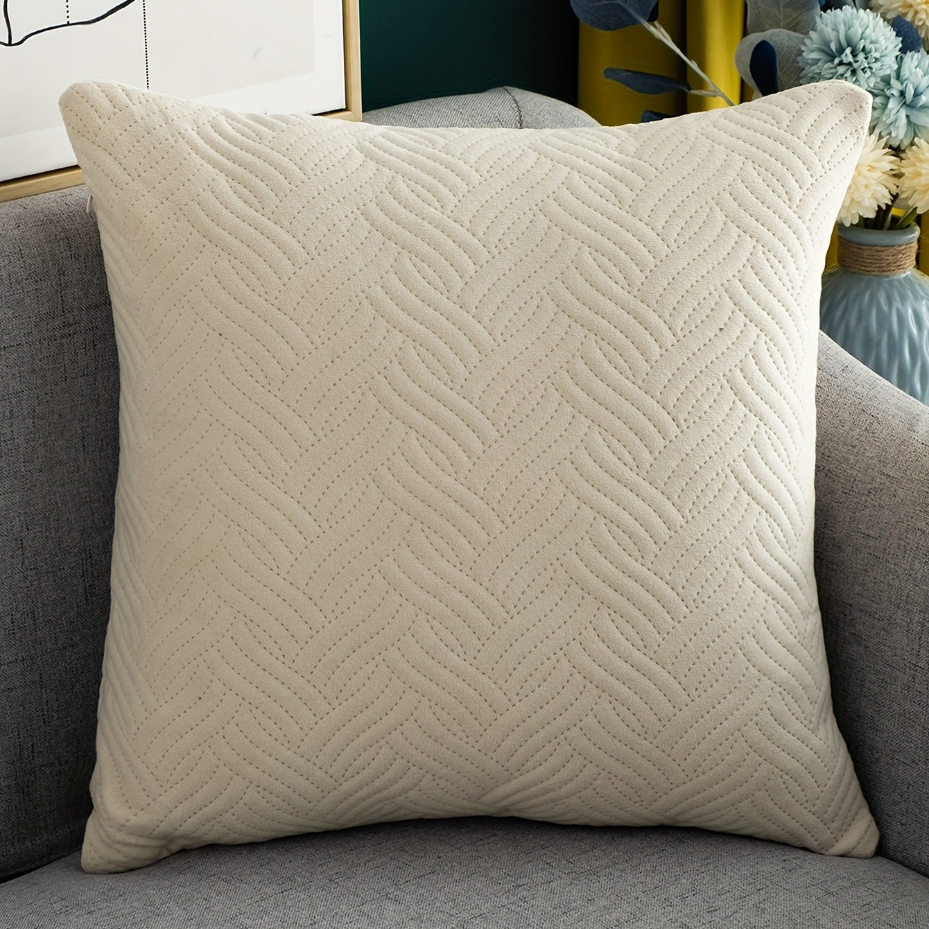 Luxurious Velvet Plush Pillow Cover for Bedroom Living Room and Car Decor