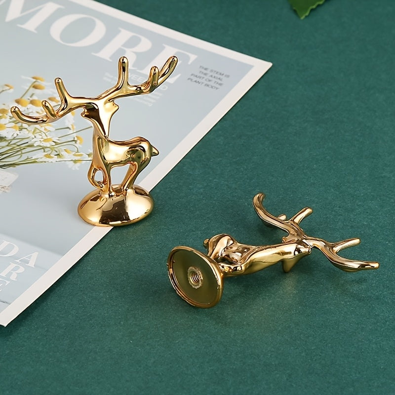 2 dona Oltin Fawn Stol bezaklari Uy va Avtomobil Dekori