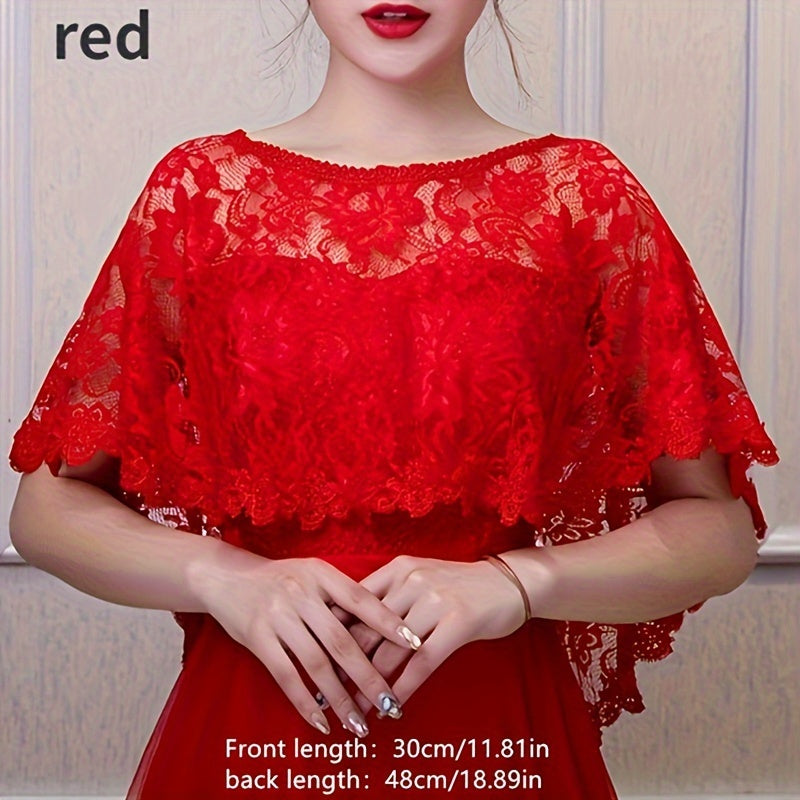 Bridal Lace Shawl Polyester Cape for Wedding Gowns and Special Occasions