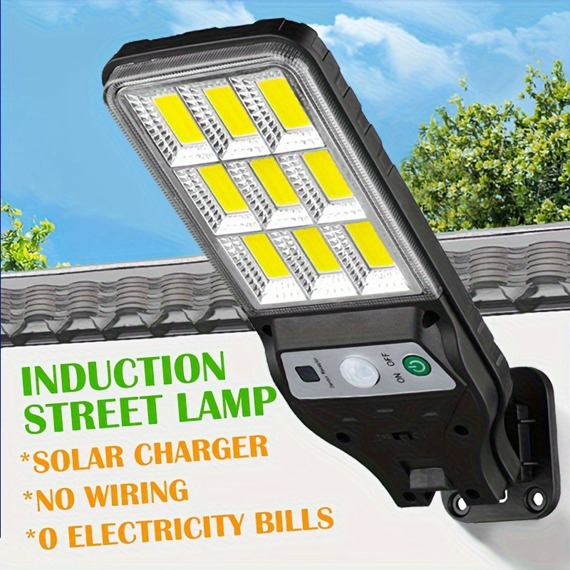 Solar-Powered Wall Light with Motion Sensor 3 Lighting Modes Remote Control Outdoor Patio