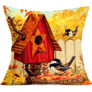 Decorative Throw Pillow Cover Autumn Harvest Design with Pumpkins Sunflowers 45.72cm