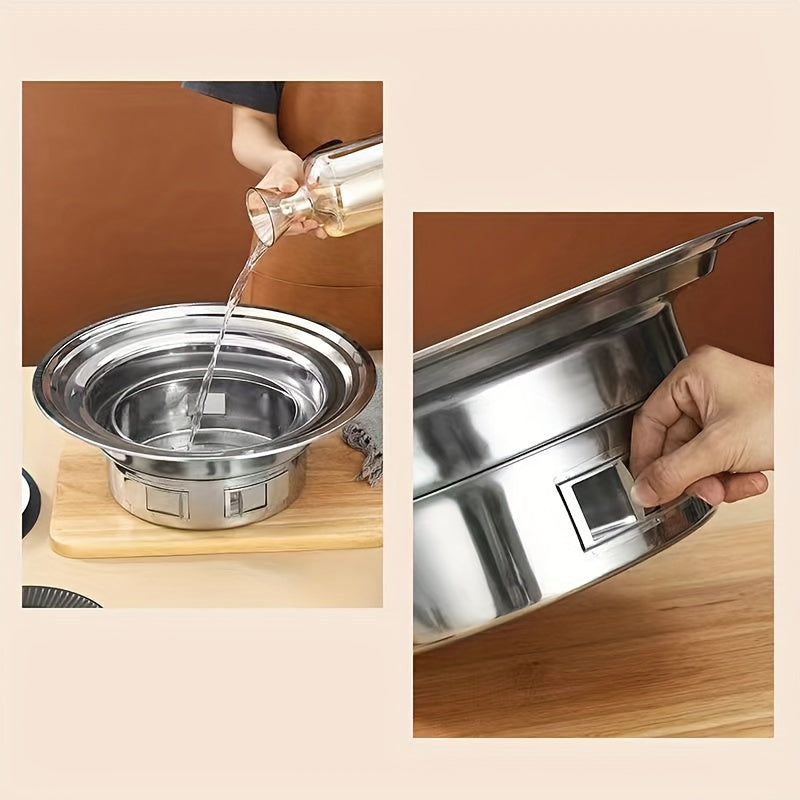 Stainless Steel Korean BBQ Grill Pan for Indoor Outdoor Use Smokeless Portable Grill