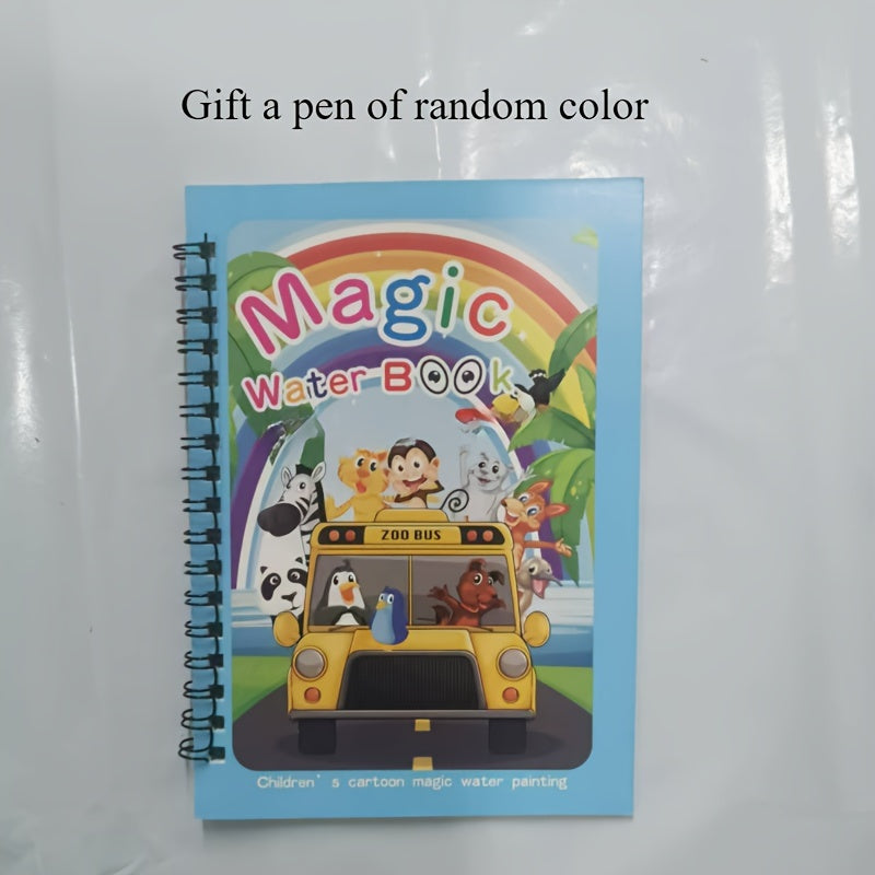 Water Painting Book for Kids Ages 3 Plus with Doodle and Coloring Pages in Mixed Colors