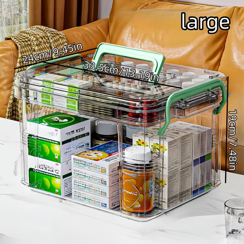 Plastic Waterproof Storage Box with Clip-On Closure for Medicines Snacks and Household Items
