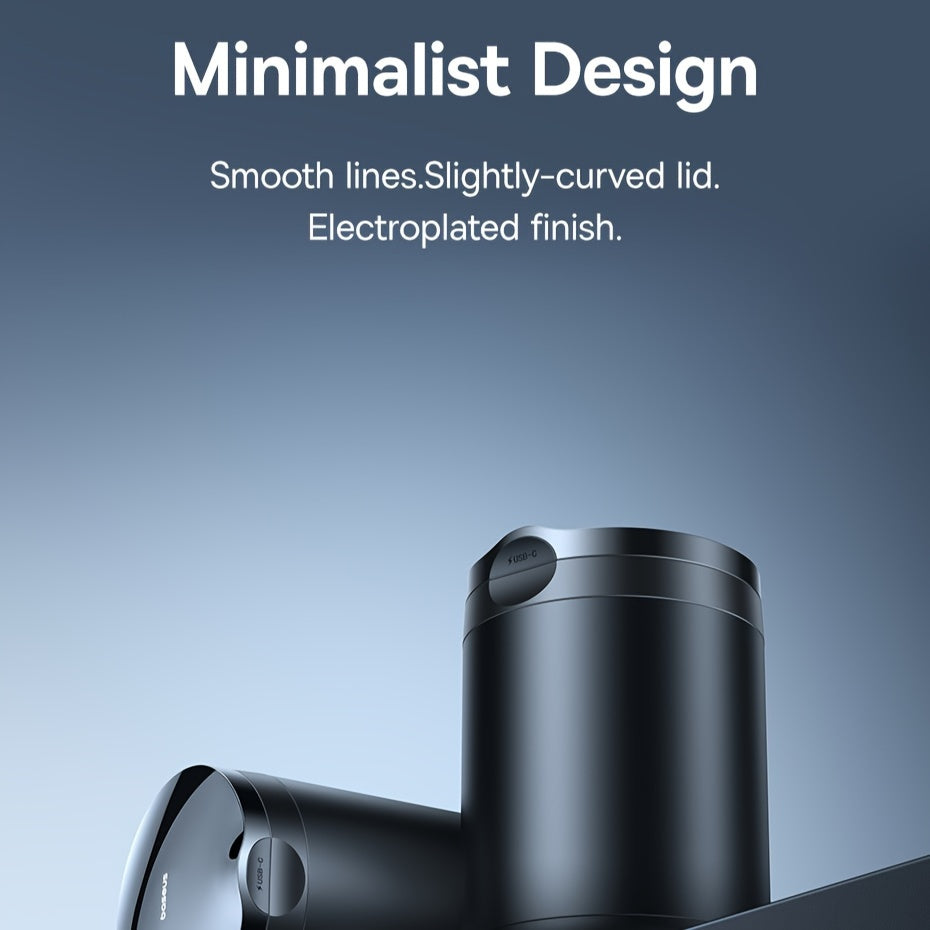 Dual-Use LED Car and Home Ashtray Oval Plastic Aluminum USB Rechargeable Cigarette Grooves