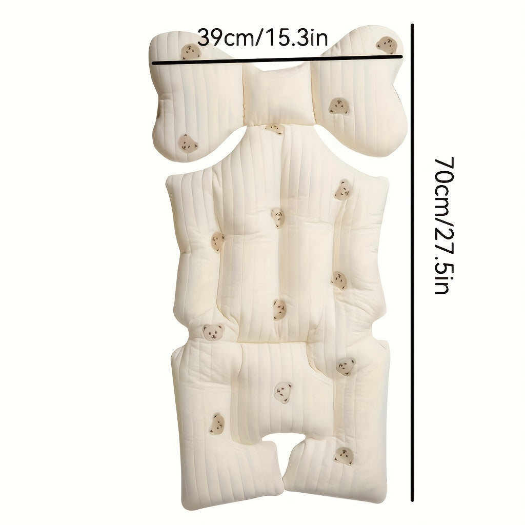 Thick Stroller Seat Cushion for Comfort Polyester Fabric Baby Carriage Pad