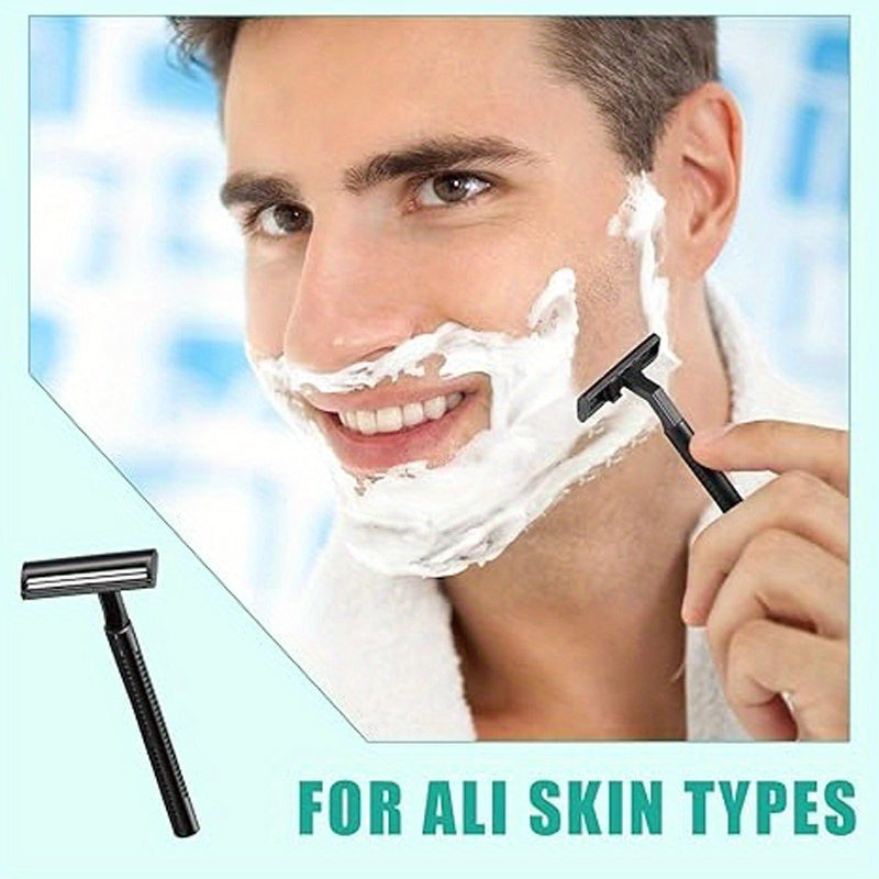 Men Disposable Razors Reusable Plastic Handle Individually Wrapped 30 Pack