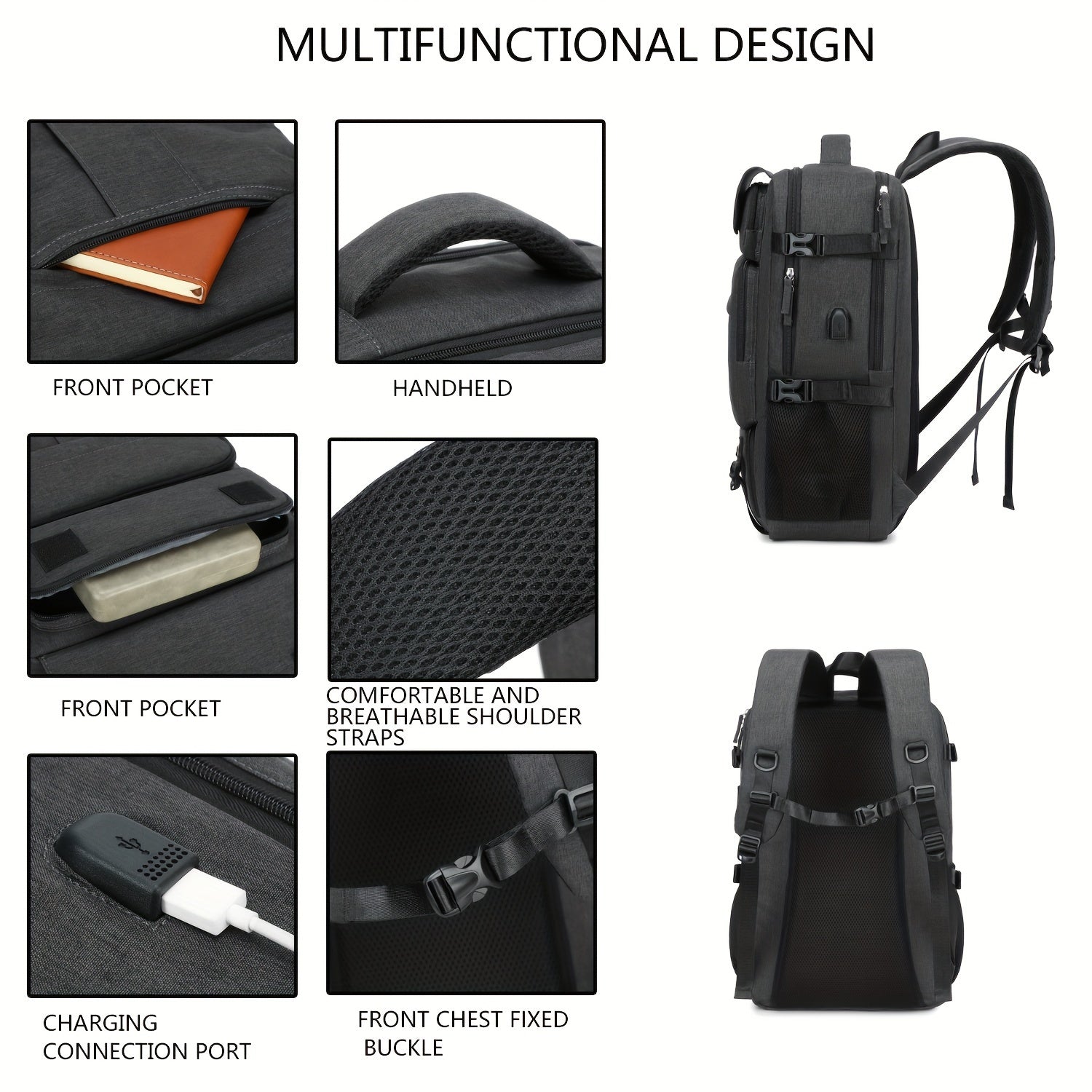 Women's Travel Backpack with 17.3-Inch Laptop Compartment and Shoe Pocket for Hiking College and Back-to-School