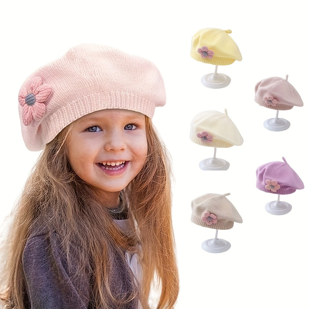 Baby Knitted Wool Beret Hat for 0-3 Year Olds Ear Warmer Autumn Winter Kids Girl Boy