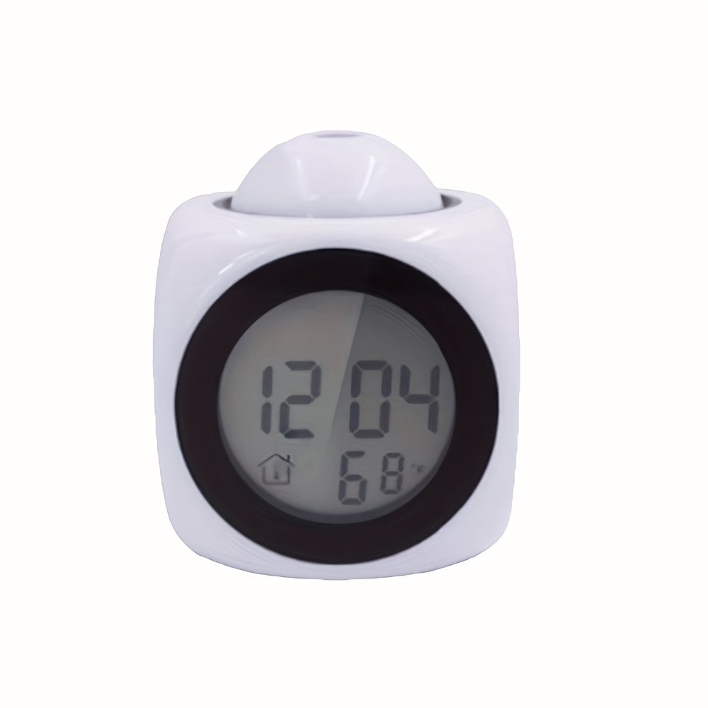 Digital Alarm Clock with Voice Prompt Thermometer Snooze Function and Desk Projector
