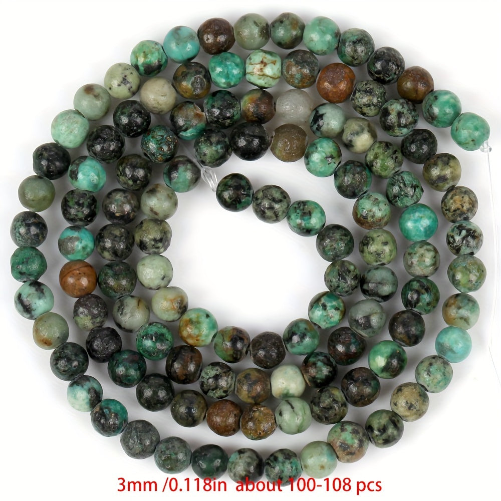 Cuentas separadoras de piedra natural de 3 mm para hacer joyería, amatista, cuarzo rosa, turquesa, ágata