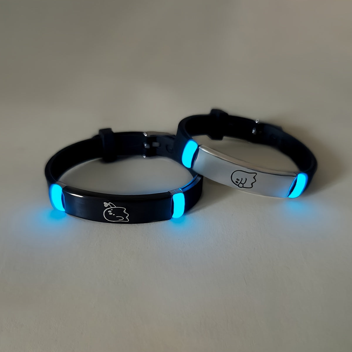 Glow-in-the-Dark Silicone Spirit Couple Bracelets for Daily Wear and Gifts