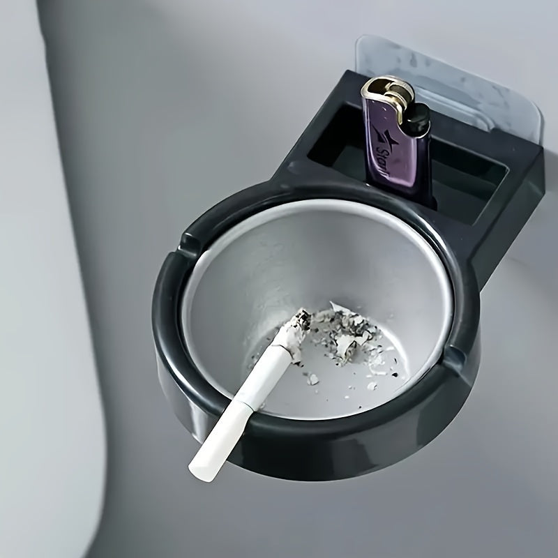 Wall-Mounted Stainless Steel Ashtray No Drill Required Durable Easy Clean