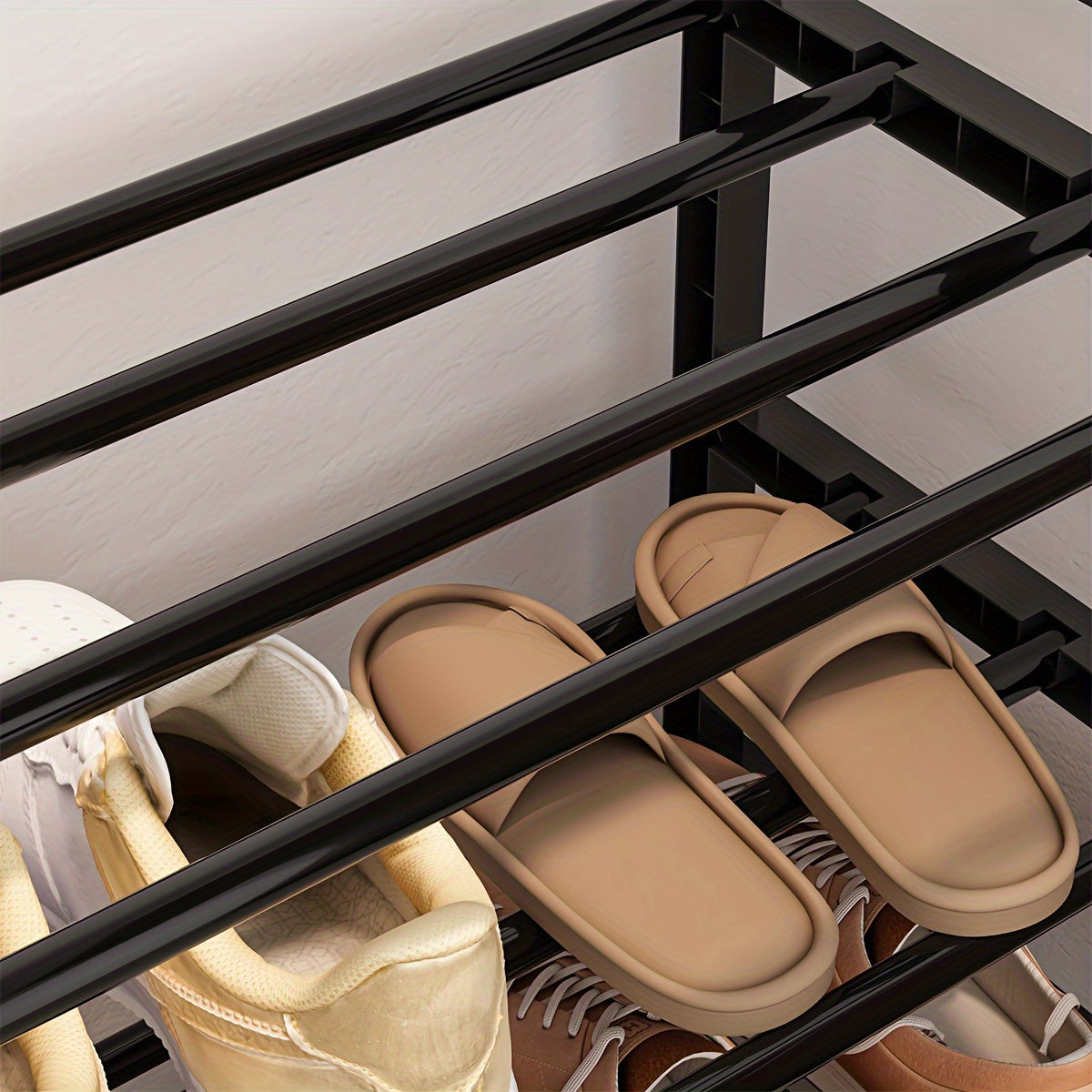Estante para zapatos de metal de 4/5 niveles, ahorrador de espacio, apilable, organizador de armario de entrada
