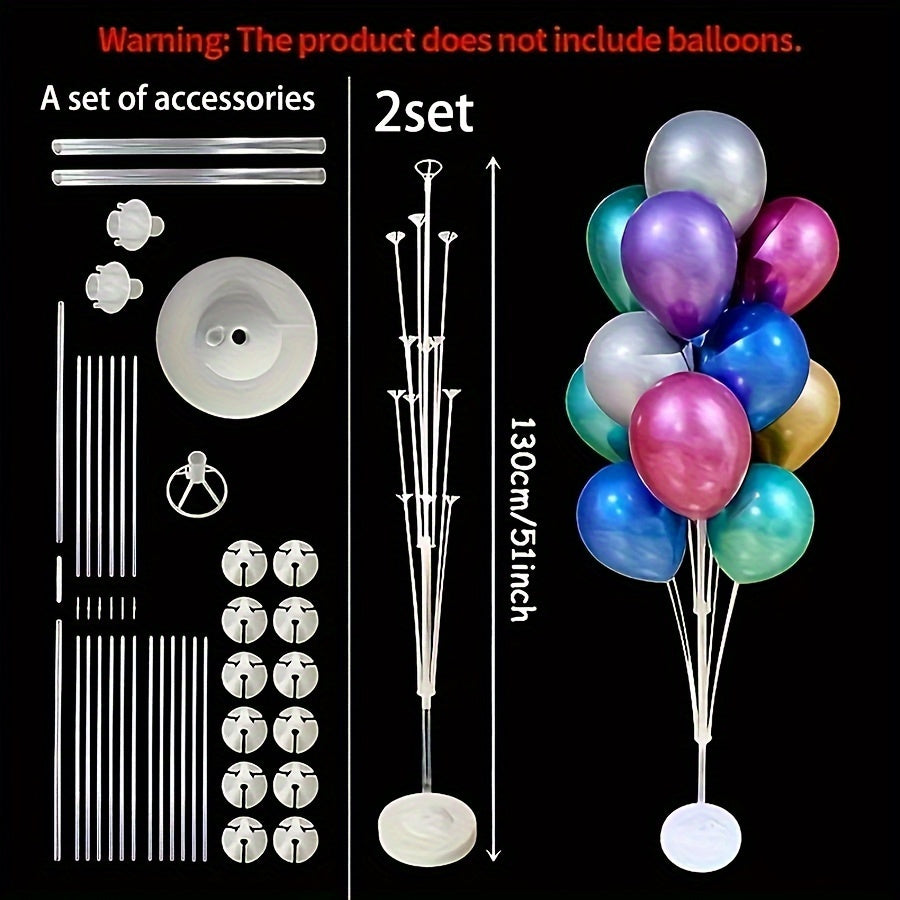 Giant Balloon Column Stands for Weddings and Parties 51/63 Inch White Plastic Set of Two