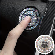2-Pack Aluminum Alloy Rhinestone Ignition Button Cover Universal Car Push Start Switch Cap
