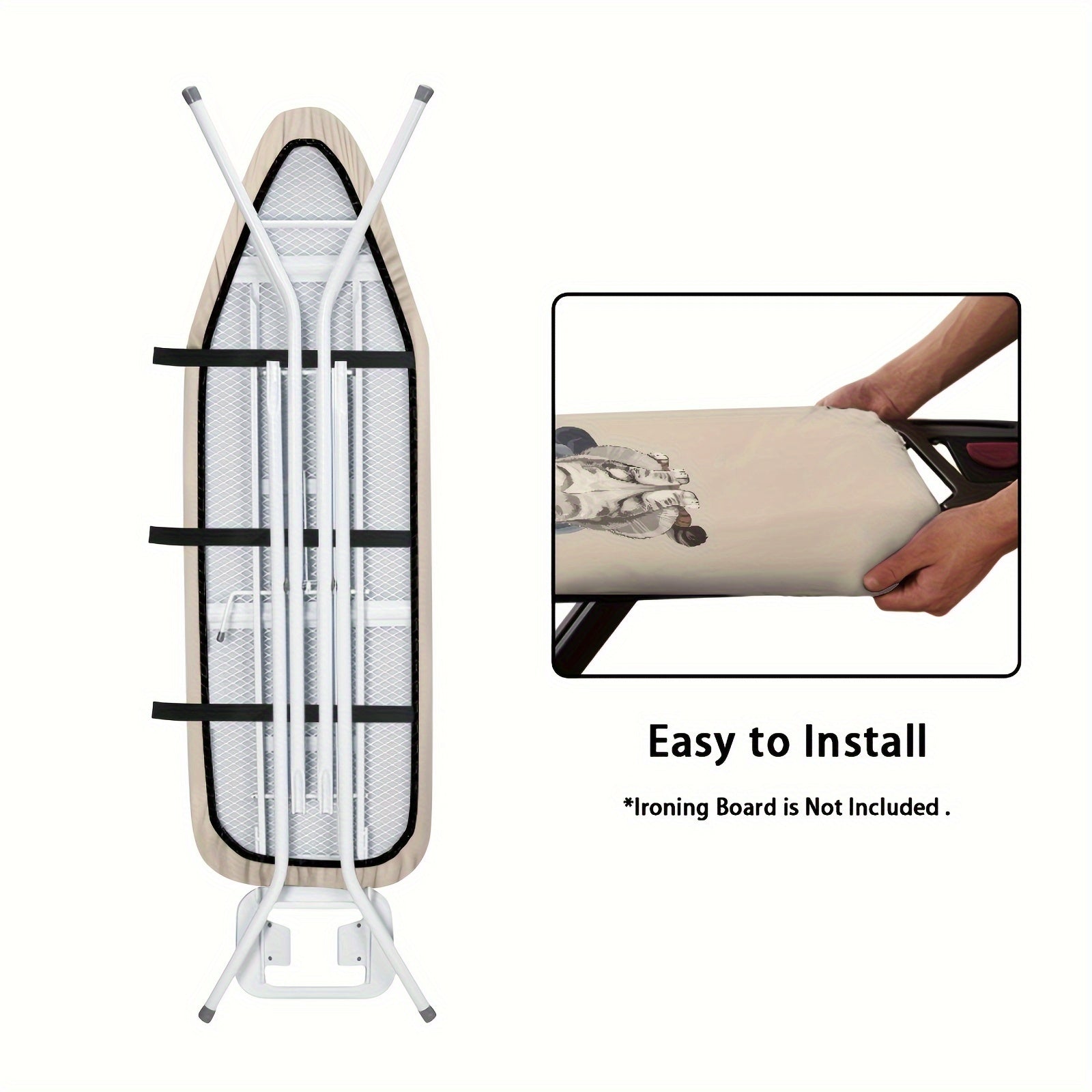 Funda para tabla de planchar Elastic Edge con diseño de gato, compatible con tablas estándar