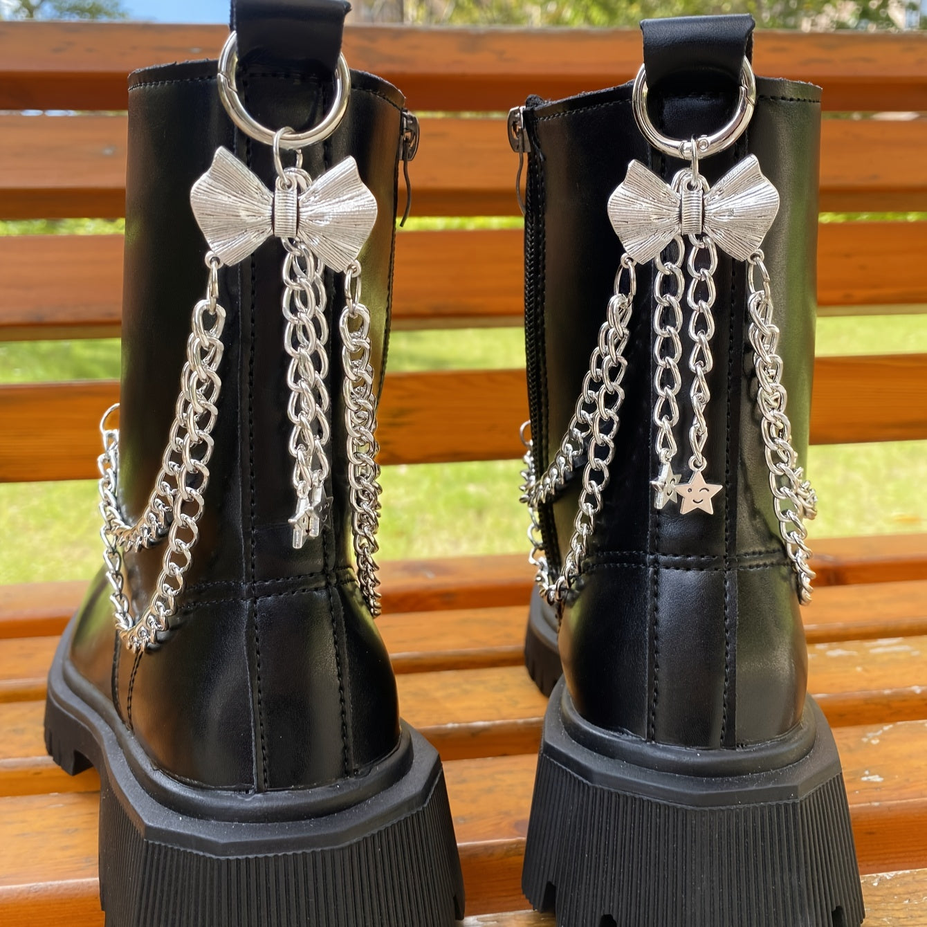 Women's Sneakers With Detachable Golden Butterfly Toggle Chain