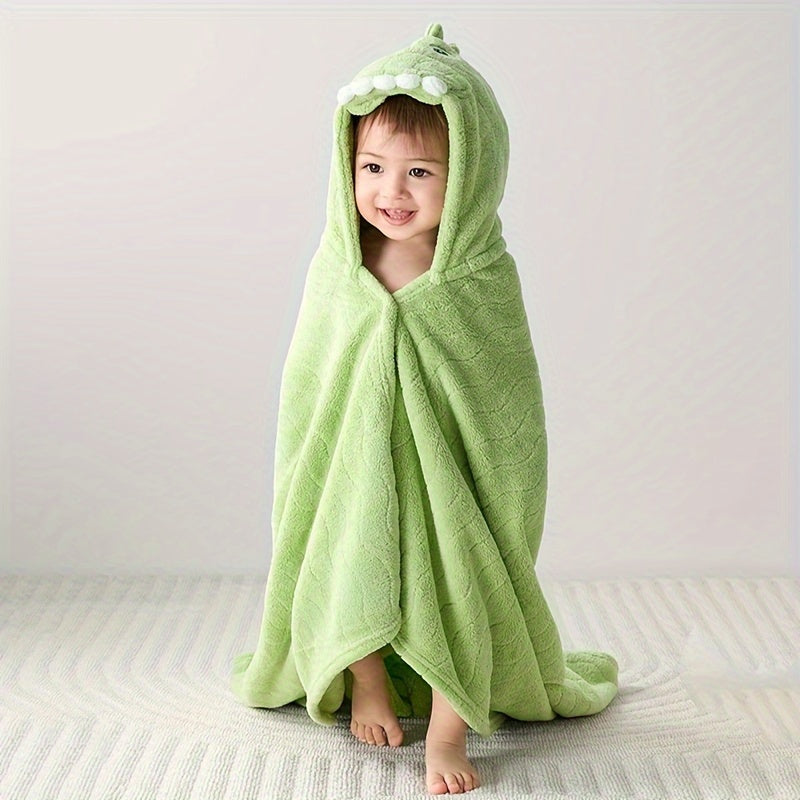 Kids Green 3D Animal Cartoon Hooded Bath Towel Ultra-Absorbent Quick-Dry 80x120 cm