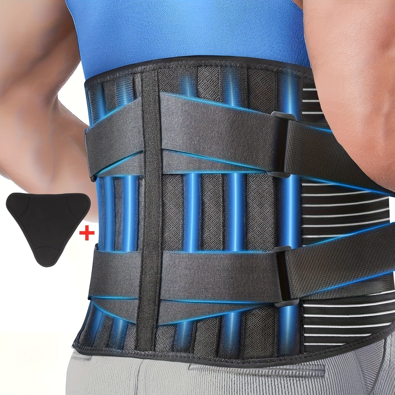 Cinturón ajustable con soporte lumbar transpirable para hombres y mujeres. Solo limpieza en seco