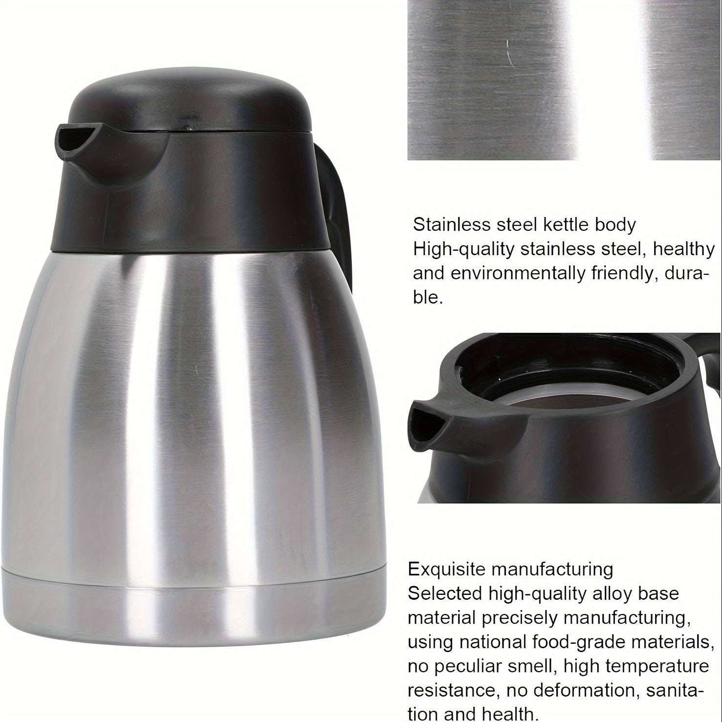 Insulated Stainless Steel Vacuum Bottle Double Layer Water Jug for Home Office Carafe