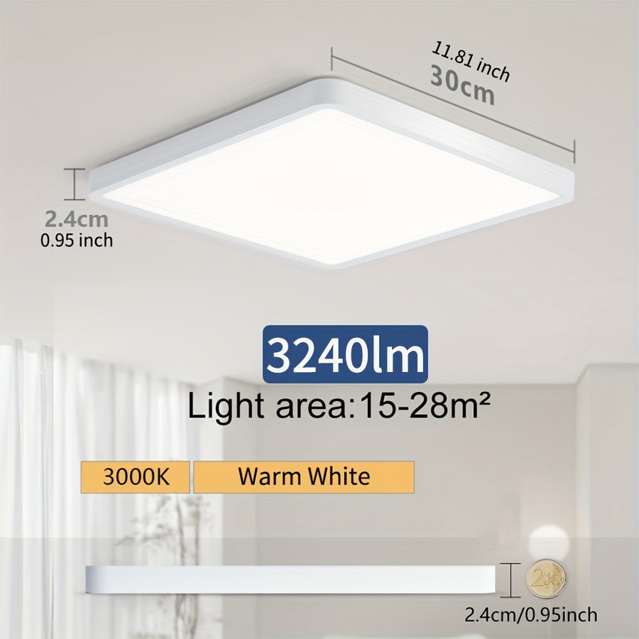 Modern Nordic LED Ceiling Light 24W 36W Ultrathin Square Indoor Living Room Bedroom