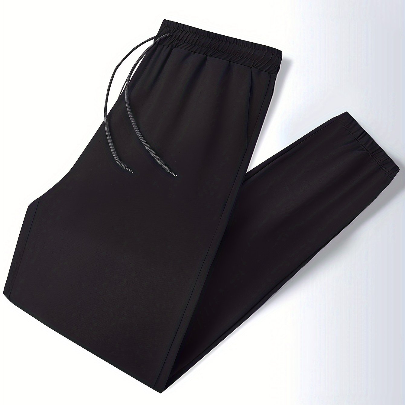 Men's Solid Polyester Stretch Drawstring Pants for Outdoor Activities in Spring Summer