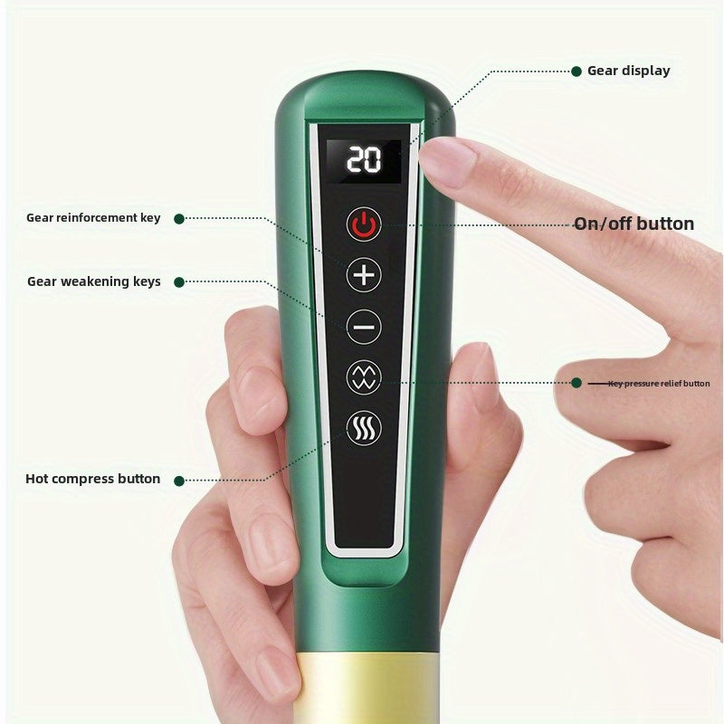 Adjustable 12-Level Digital Body Massage Device with USB Charging and Lithium Battery