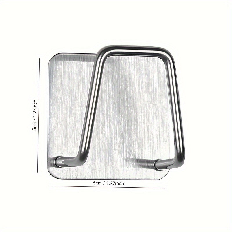 Stainless Steel Sink Drain Rack Wall Mount Non-Punch Sponge Holder 2 Pieces