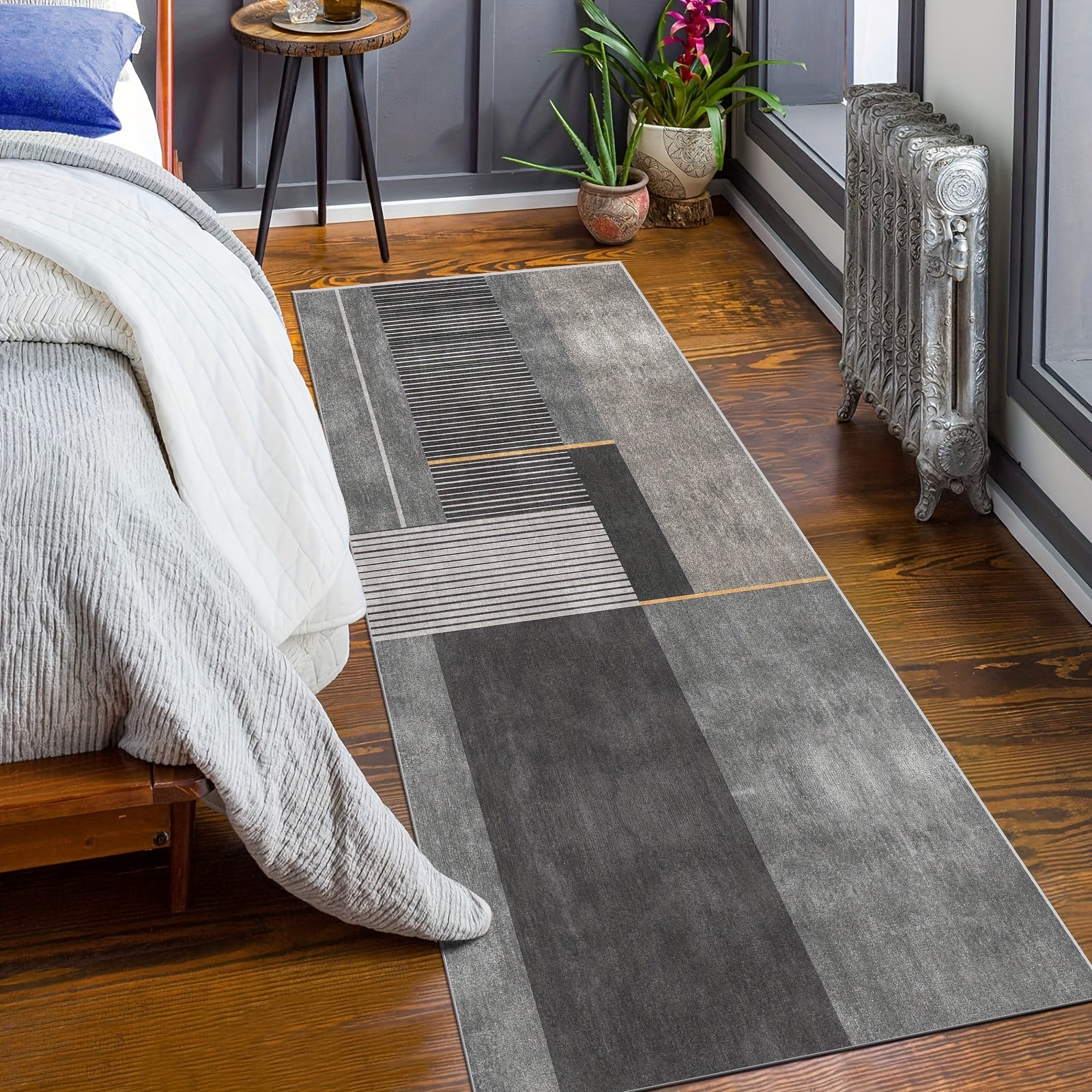 Alfombra de cocina antideslizante, impermeable, resistente al aceite, lavable a máquina, de poliéster