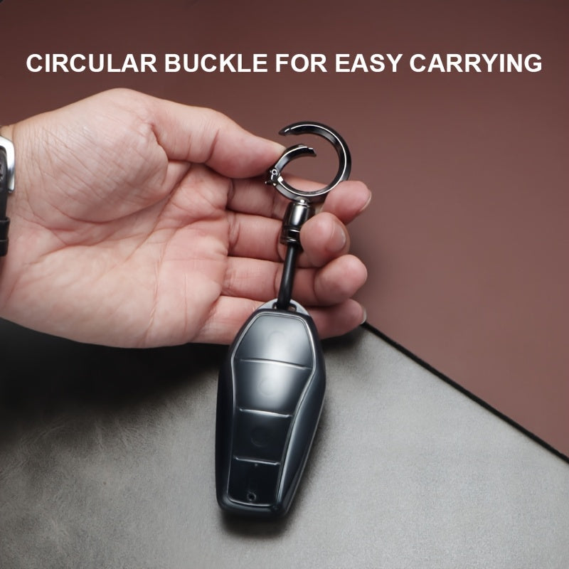 Universal TPU Car Remote Key Cover with Keychain for 4-Button Keys