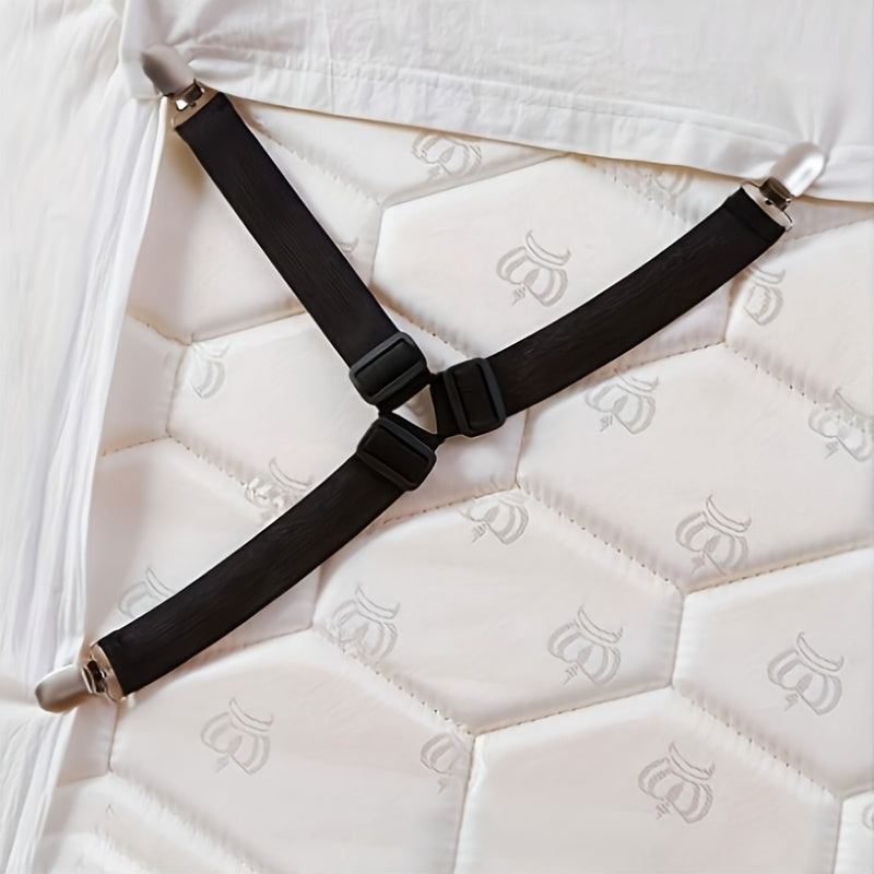 Bed Sheet Fasteners Metal Clips with Elastic Straps for Sofa Cushions and Bedding