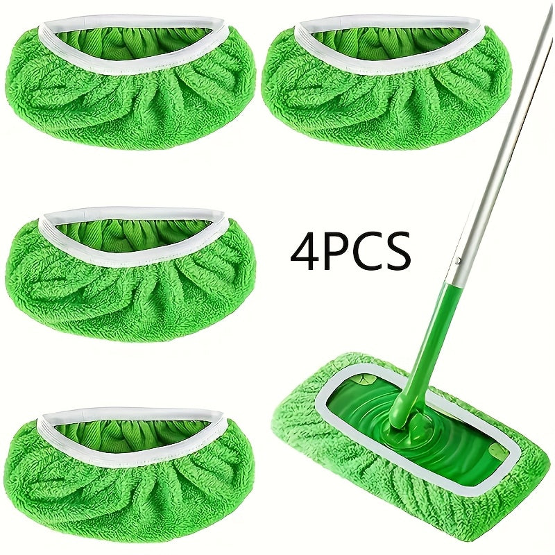 Juego de 4 paños de microfibra para limpieza en seco y húmedo, reutilizables y absorbentes