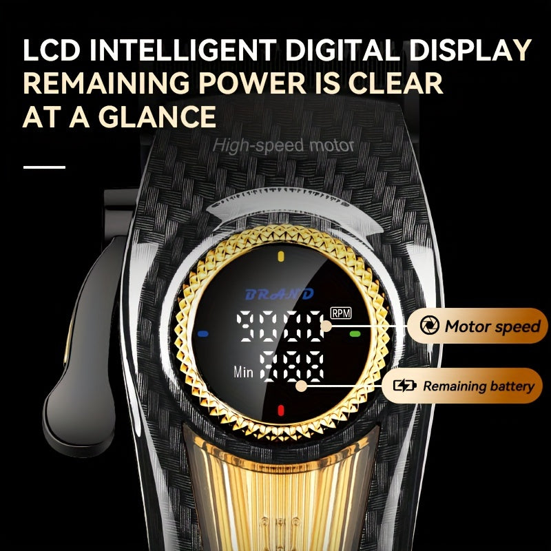 Профессиональные машинки для стрижки KEMEI: USB-заряжаемый электробритва с LED-дисплеем, регулируемой скоростью, аккумулятором 4500mAh, лезвием из нержавеющей стали, салонного качества, стильным дизайном, подарок для мужчин