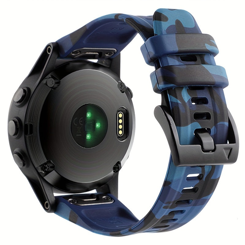 Sevimli tanlov: Garmin Fenix 5, 5X Plus, 6, 6X Pro, 7, 7X, Forerunner 945, 935, Instinct 2X uchun 26mm/22mm o'lchamdagi mustahkam silikon tez chiqarish sport tasmasi - Qulflovchi bilan aqlli soat bilaguzuk.