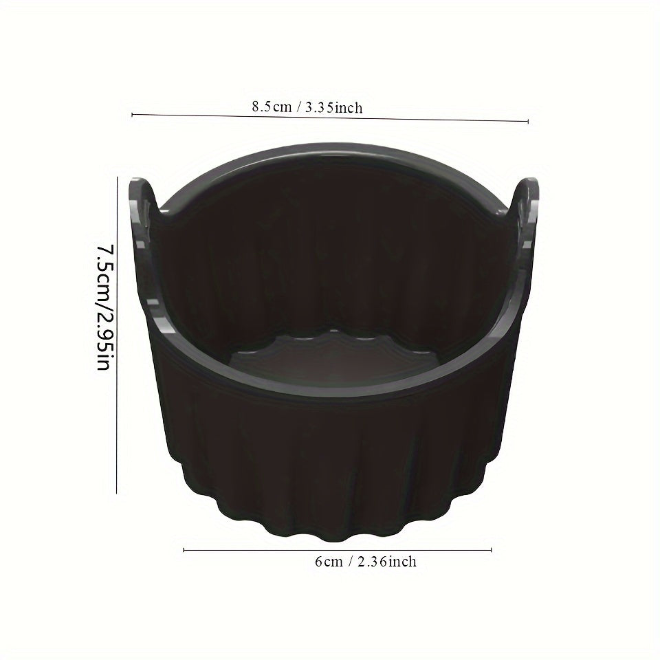 4-to'plam Silikon tuxum ramekinlari yopishmaydigan mikrotolqinli pech, havo frayer, gaz plitasi uchun xavfsiz, idish-tovoq mos